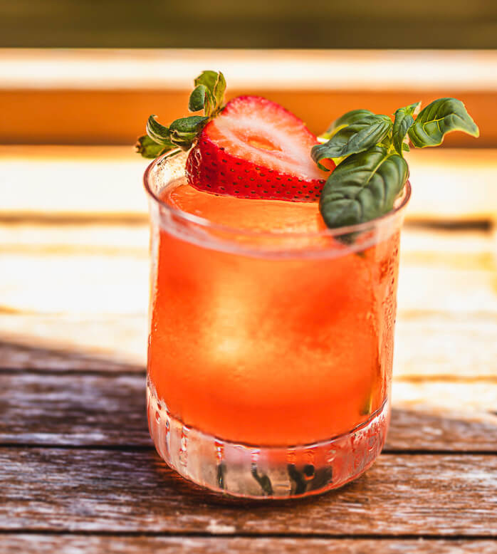 Strawberry Basil Rhubarb Smash